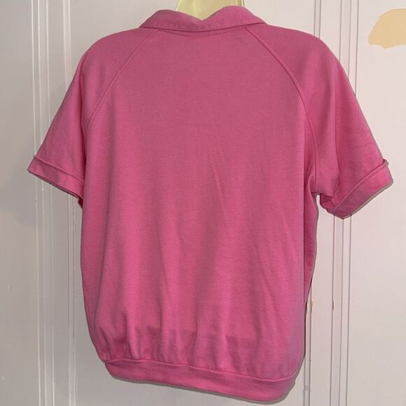 Vintage 80s “The Lilly” Lilly Pulitzer Pink Button Neck Short Sleeve Knit Shirt - Picture 6 of 7